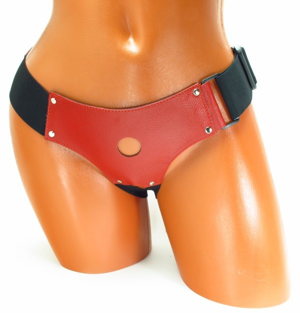 Трусики для страпона "BDSM Арсенал" с маленьким отверстием, красные 