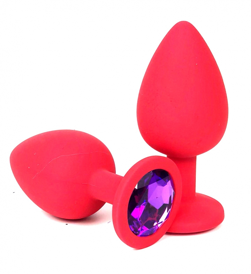 Пробка с фиолетовым кристаллом "Vandersex" красная, L 